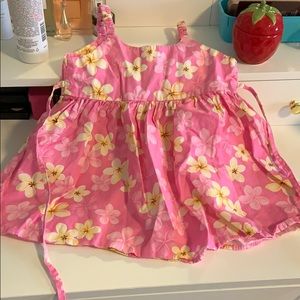 Toddler girl pink Hawaiian dress